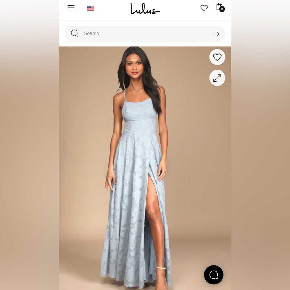 Lulus Let There Be Romance Slate Blue Burnout Floral Maxi Dress, medium